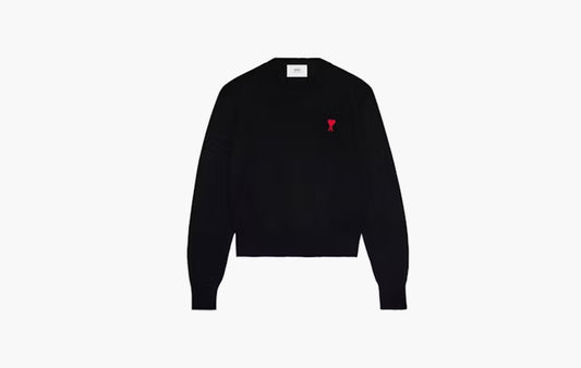 Ami De Coeur Embroidery Crewneck Sweater "Black"