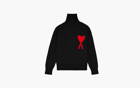 Ami De Coeur Oversize Funnel Neck Sweater "Black/Red"