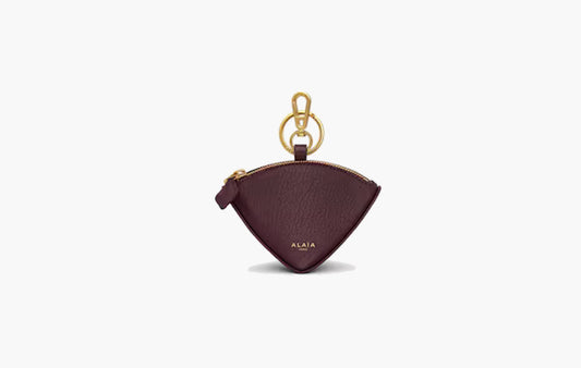 Pyramid-Shaped Goatskin Wallet "Garnet Red"