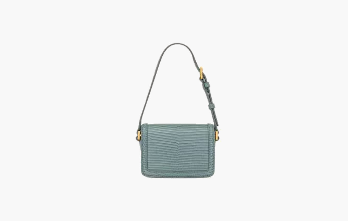 Solferino Micro Bag In Lizard "Steel Blue"
