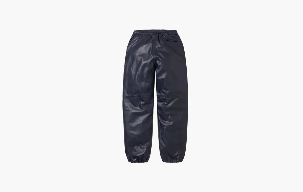 Leather Track Pant "Navy"