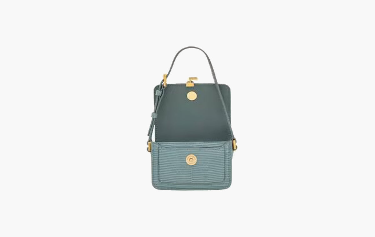 Solferino Micro Bag In Lizard "Steel Blue"