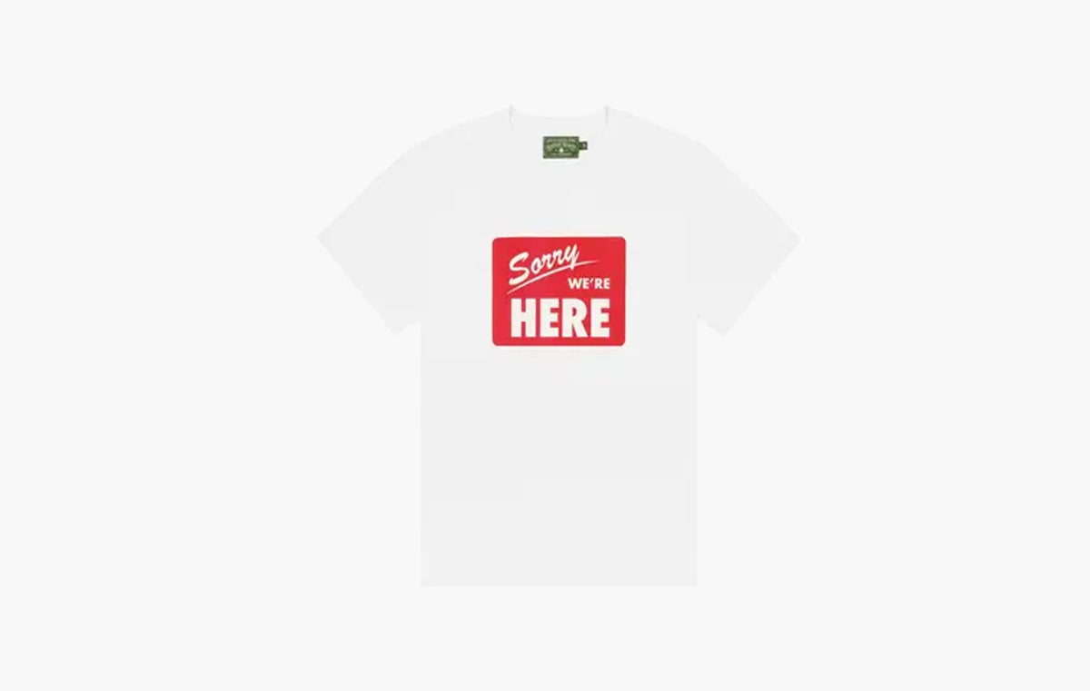 Sorry We're Here Tee "White"