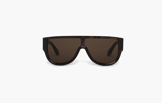 Mask-Shaped Acetate Sunglasses "Brown"