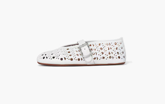 Flat Ballerinas Vienna In Leather "White"