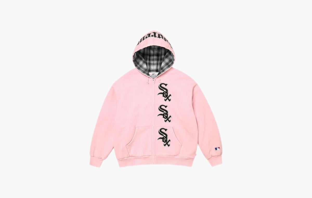 Chicago White Sox Zip Up Hooded Sweatshirt "Light Pink"