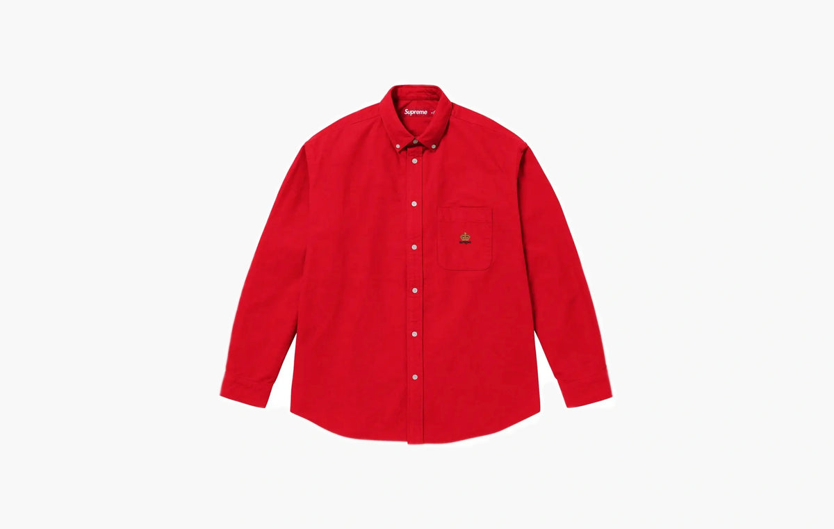 Loose Fit Flannel Oxford Shirt "Red"